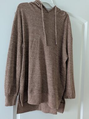 SO Taupe Knit Hoodie Sweater